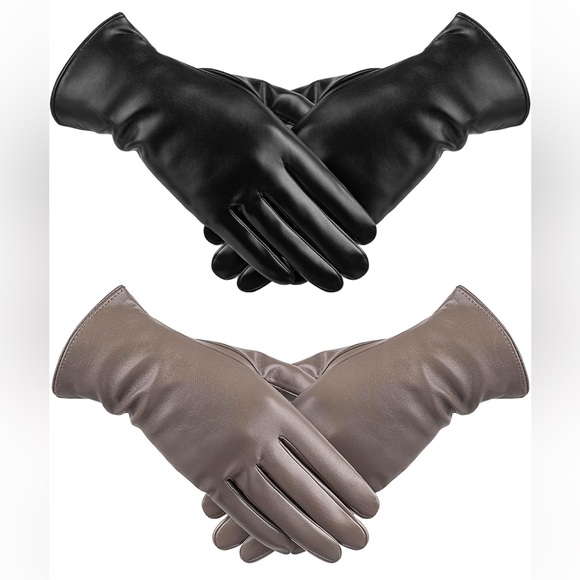 Elegant Brown Leather Gloves - Picture 2 of 7